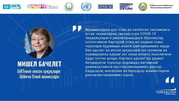Mishel Bachelet: Yoshlar kelajakka katta havas bilan qaramoqda