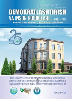 «Demokratlashtirish va inson huquqlari” jurnali 2021 yil 1-soni