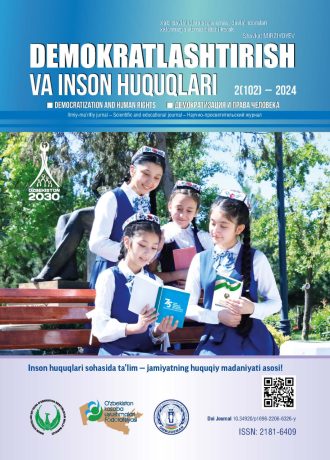 «Demokratlashtirish va inson huquqlari” jurnali 2024 yil 2-soni
