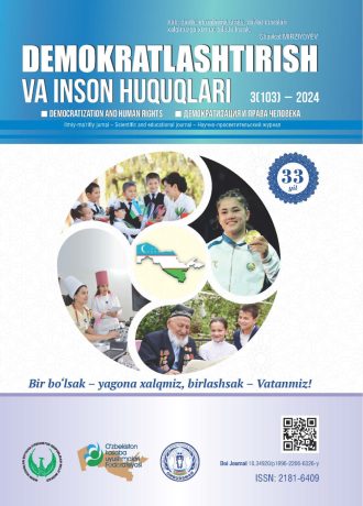 «Demokratlashtirish va inson huquqlari” jurnali 2024 yil 3-soni