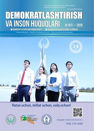 «Demokratlashtirish va inson huquqlari” jurnali 2025 yil 3-soni mundarijasi