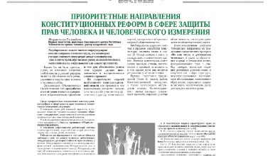 Приоритетные направления конституционных реформ в сфере защиты прав человека и человеческого измерения