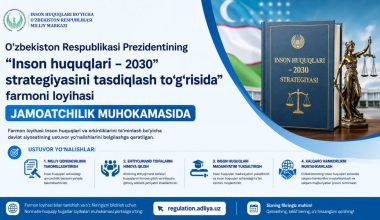 Проект Указа Президента Республики Узбекистан  «Об утверждении Стратегии “Права человека – 2030”»  вынесен на общественное обсуждение