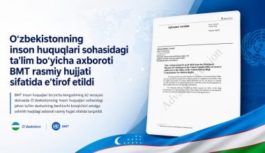 Uzbekistan’s information on human rights education  recognized as an official UN document