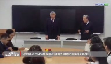 Наманган вилоят судининг фуқаролик ишлари бўйича судлов ҳайъати томонидан "Инсон ҳуқуқлари ҳафталиги" доирасида юридик техникумида ўтказилган тадбир тафсилотлари